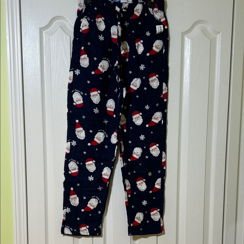 Old Navy unisex Santa Print Pajama Bottoms - Navy